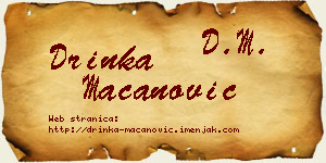 Drinka Macanović vizit kartica